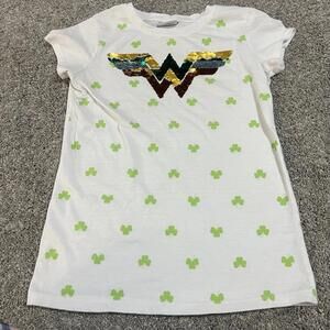 Wonder Woman Girls Lucky Sequins T Shirt size 10